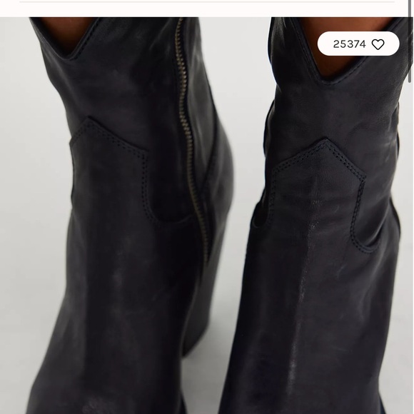 Free People Black Leather Ankle Boots - Picture 5 of 12